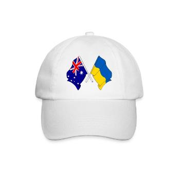 Flag of Australia and flag of Ukraine - Baseball Cap - white/white - Front