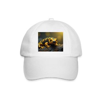 Cute animals doing hibernation – fire salamander - Baseball Cap - white/white - Front