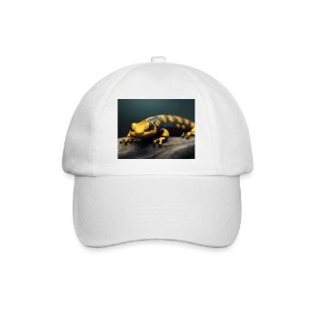 Cute animals doing hibernation – fire salamander - Baseball Cap - white/white - Front