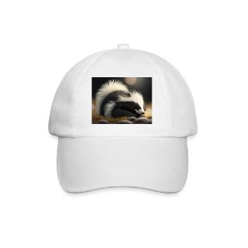 Cute animals doing hibernation – raccoon - Baseball Cap - white/white - Front