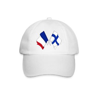 Deux drapeaux barrés du drapeau de la France Finlande - Casquette classique - blanc/blanc - Devant