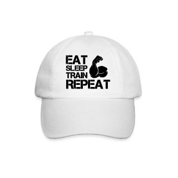Biceps Eat Sleep Train - Baseball Cap - white/white - Front
