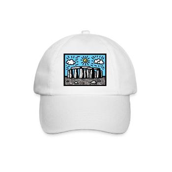 Stonehenge-Kunst - Baseballkappe - Weiß/Weiß - Vorne