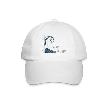 Irgendwas mit Surfen! Perfekte Fibonacci Welle - Baseballkappe - Weiß/Weiß - Vorne