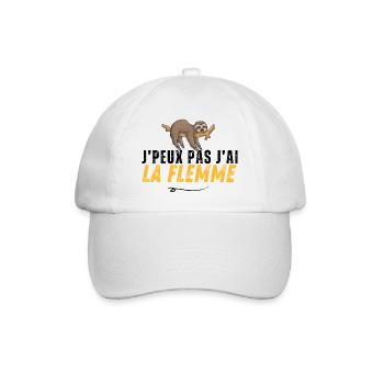 Je Peux Pas J'ai La Flemme - Casquette classique - blanc/blanc - Devant