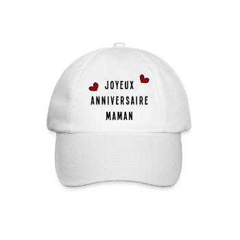 HAPPY BIRTHDAY MOM - Baseball Cap - white/white - Front