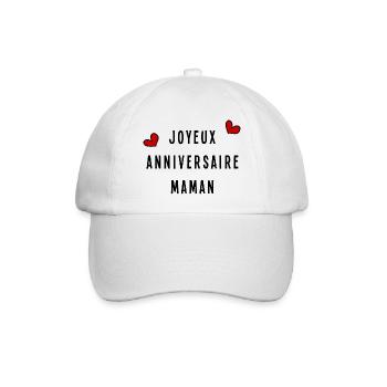 JOYEUX ANNIVERSAIRE MAMAN - Casquette classique - blanc/blanc - Devant