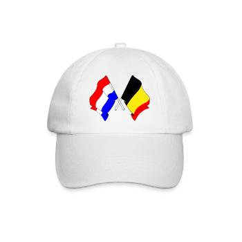 Flag of the Netherlands and flag of Belgium - Baseball Cap - white/white - Front