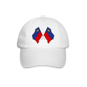 Deux drapeaux croisés du Liechtenstein - Casquette classique - blanc/blanc - Devant