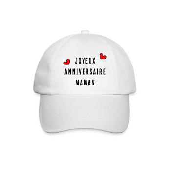 JOYEUX ANNIVERSAIRE MAMAN - Casquette classique - blanc/blanc - Devant