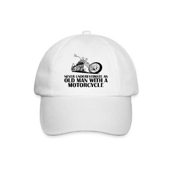 Funny Motorcycle Saying - Baseball Cap - white/white - Front