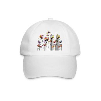 Flowers - Baseball Cap - white/white - Front