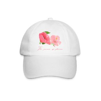 Sweet Blossom Motif Pink Red Mother's Day Flower Power - Baseball Cap - white/white - Front