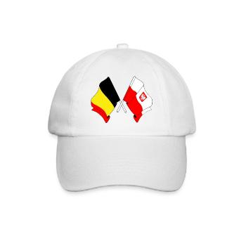 Flag Belgium, flag Poland - Baseball Cap - white/white - Front
