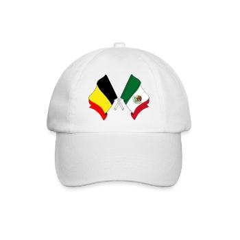 Flag of Belgium, flag Mexico - Baseball Cap - white/white - Front