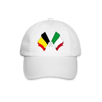 Drapeau Belgique, drapeau Italie - Casquette classique - blanc/blanc - Devant