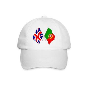 Drapeau Angleterre, drapeau Portugal - Casquette classique - blanc/blanc - Devant