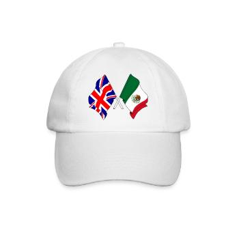 Drapeau de l’Angleterre, drapeau du Mexique - Casquette classique - blanc/blanc - Devant