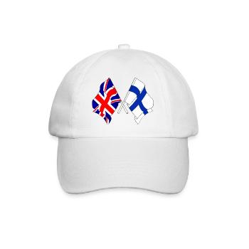 Flag England, flag Finland - Baseball Cap - white/white - Front