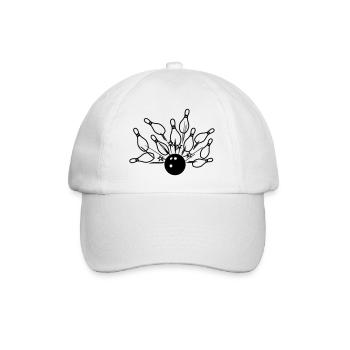 Bowling strike - Baseball Cap - white/white - Front
