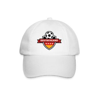 German Football Team Coat of Arms with Ball - Baseball Cap - white/white - Front