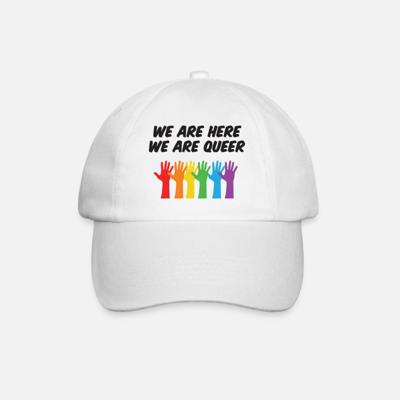 LGBT Pride Month - Wir sind hier, wir sind queer - Baseballkappe - Weiß/Weiß