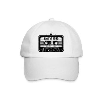 Cassette 1980 Vintage 1980 Millésime 1980 Cadeaux - Casquette classique - blanc/blanc - Devant