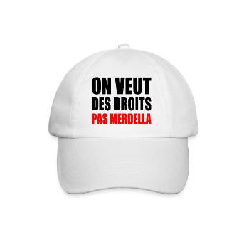 on veut des droits pas merdella - Casquette classique - blanc/blanc - Devant