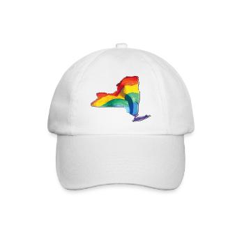 New York (United States) | Real Flag | LGBTQIA+ - Baseball Cap - white/white - Front