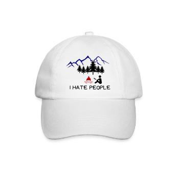 i hate people 002 - Baseballkappe - Weiß/Weiß - Vorne