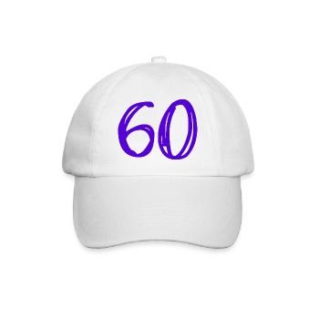 60. 60 ANS. 60e ANNIVERSAIRE. ANNIVERSAIRE 60 ANS. - Casquette classique - blanc/blanc - Devant