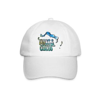 Watercolor Map of Turks and Caicos - Baseball Cap - white/white - Front