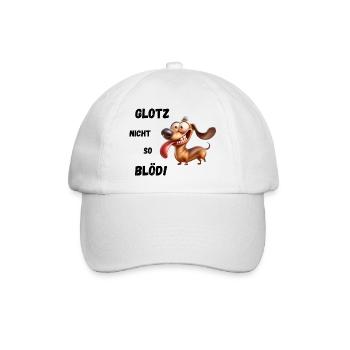 Don't stare so stupidly! Dachshund - Baseball Cap - white/white - Front