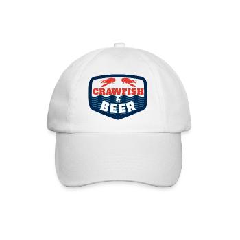 Crawfish & Beer – Maritimer Genussmoment - Baseballkappe - Weiß/Weiß - Vorne