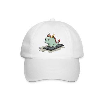 cute mythical creature on an iphone - Baseballkappe - Weiß/Weiß - Vorne