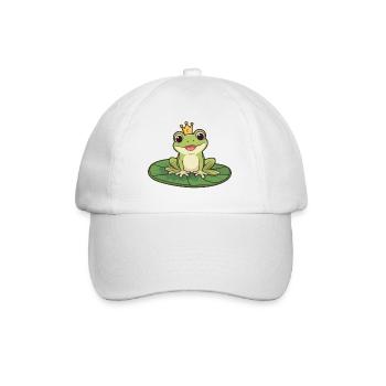 Froschkönig auf Seerose - Baseballkappe - Weiß/Weiß - Vorne