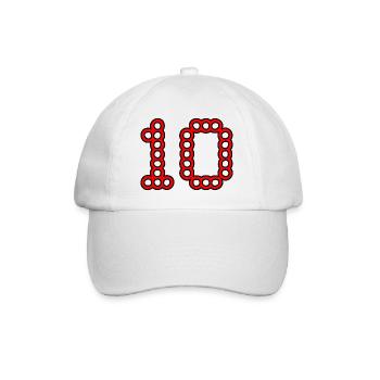 10. 10 JAHRE. 10-JÄHRIGES JUBILÄUM. 10-JÄHRIGES JUBILÄUM. - Baseballkappe - Weiß/Weiß - Vorne