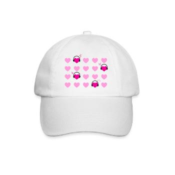 Herz Herz Rot Rosa Musik - Baseballkappe - Weiß/Weiß - Vorne