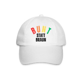 Bunt statt Braun - Baseballkappe - Weiß/Weiß - Vorne