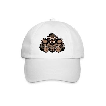 Affe Monkey Fitness - Baseballkappe - Weiß/Weiß - Vorne
