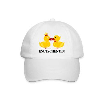 Die KnutschEnten (Enten) Spruch - Baseballkappe - Weiß/Weiß - Vorne
