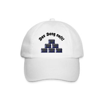 Der Berg Ruft! (Bier Bierkästen Bierkisten / Blau) - Baseballkappe - Weiß/Weiß - Vorne