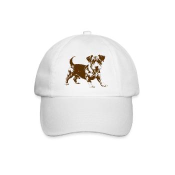 Jack Russell Terrier Reinrassiger Hund - Baseballkappe - Weiß/Weiß - Vorne
