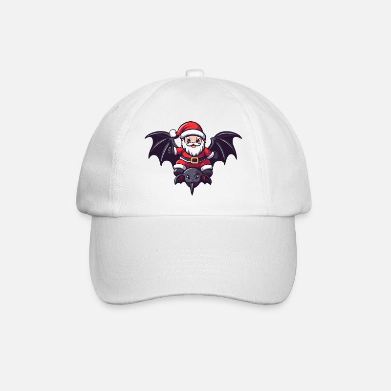 Fledermaus Weihnachtsmann Cartoon - Baseballkappe - Weiß/Weiß