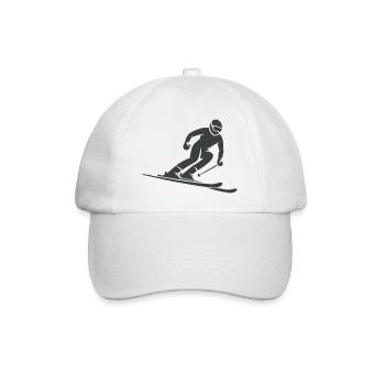 ski fahrer - Baseballkappe - Weiß/Weiß - Vorne