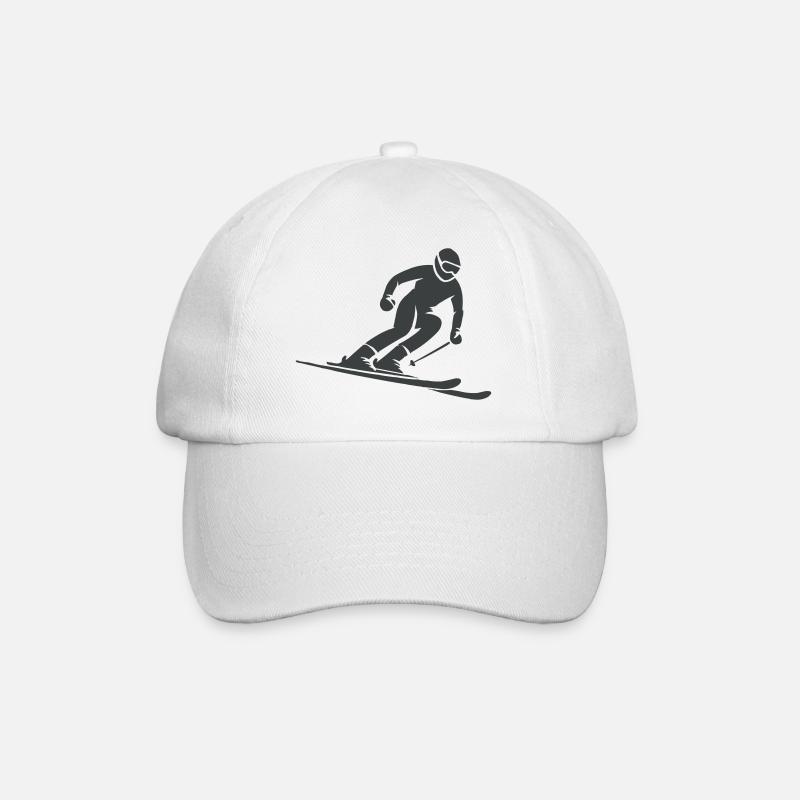 ski fahrer - Baseballkappe - Weiß/Weiß
