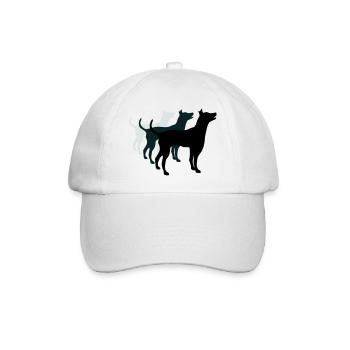 3 Dogs Silhouette Team Crew Friends - Baseball Cap - white/white - Front