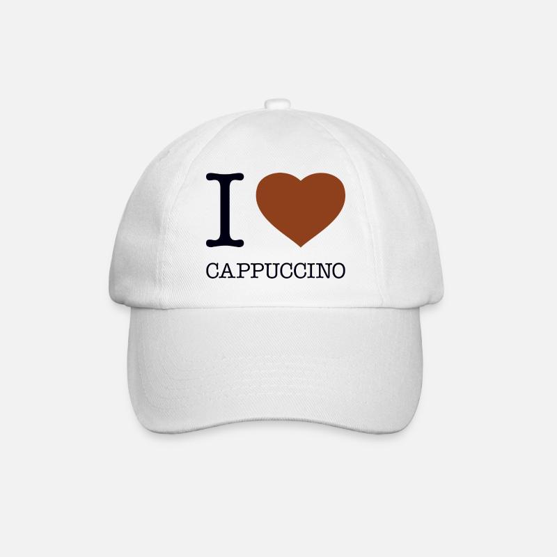 I LOVE CAPPUCCINO - Baseballkappe - Weiß/Weiß