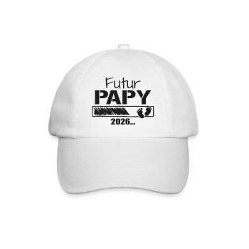 Futur Papy 2026 Cadeau Bientôt Grand-Père - Casquette classique - blanc/blanc - Devant