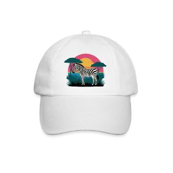 Zèbre du coucher de soleil - Casquette classique - blanc/blanc - Devant